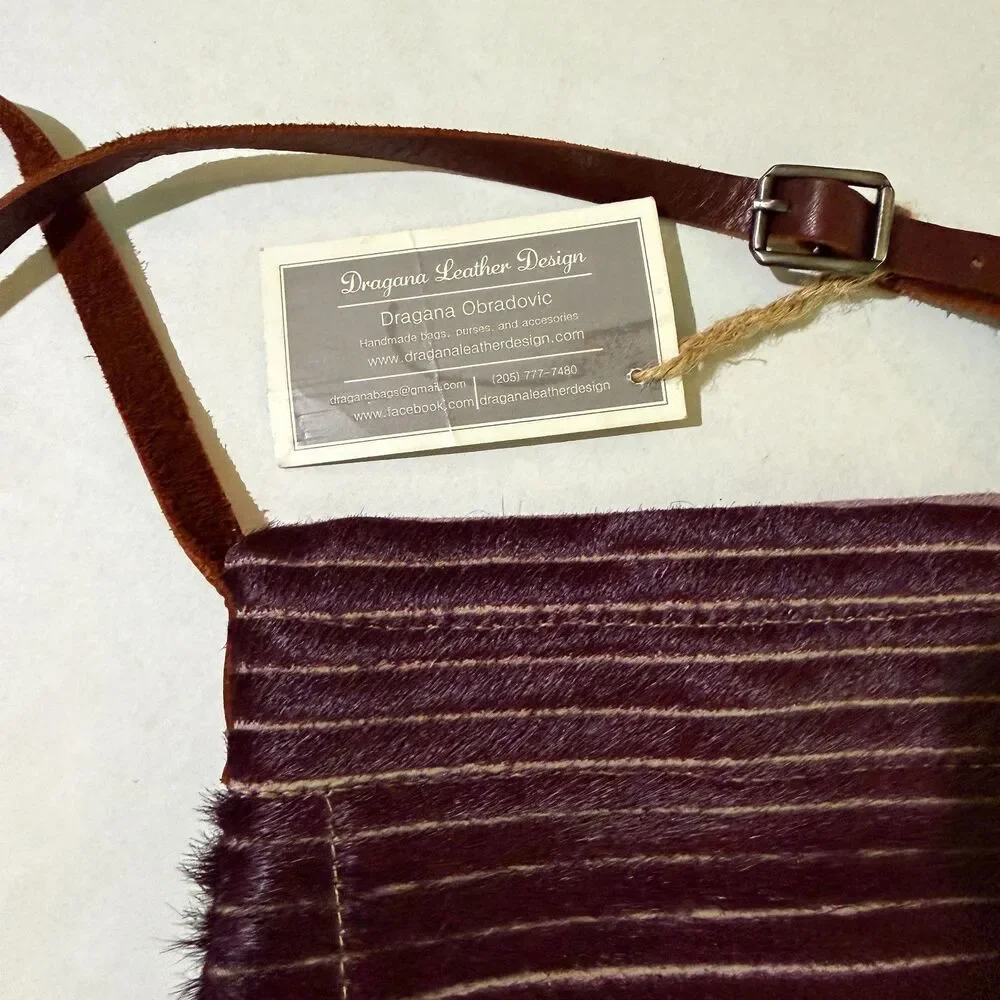 Dragana Obradovic Plum Calf Hair Rows Crossbody